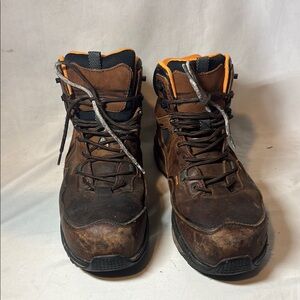 Men's Brown Leather Steel Toe Work Boots
